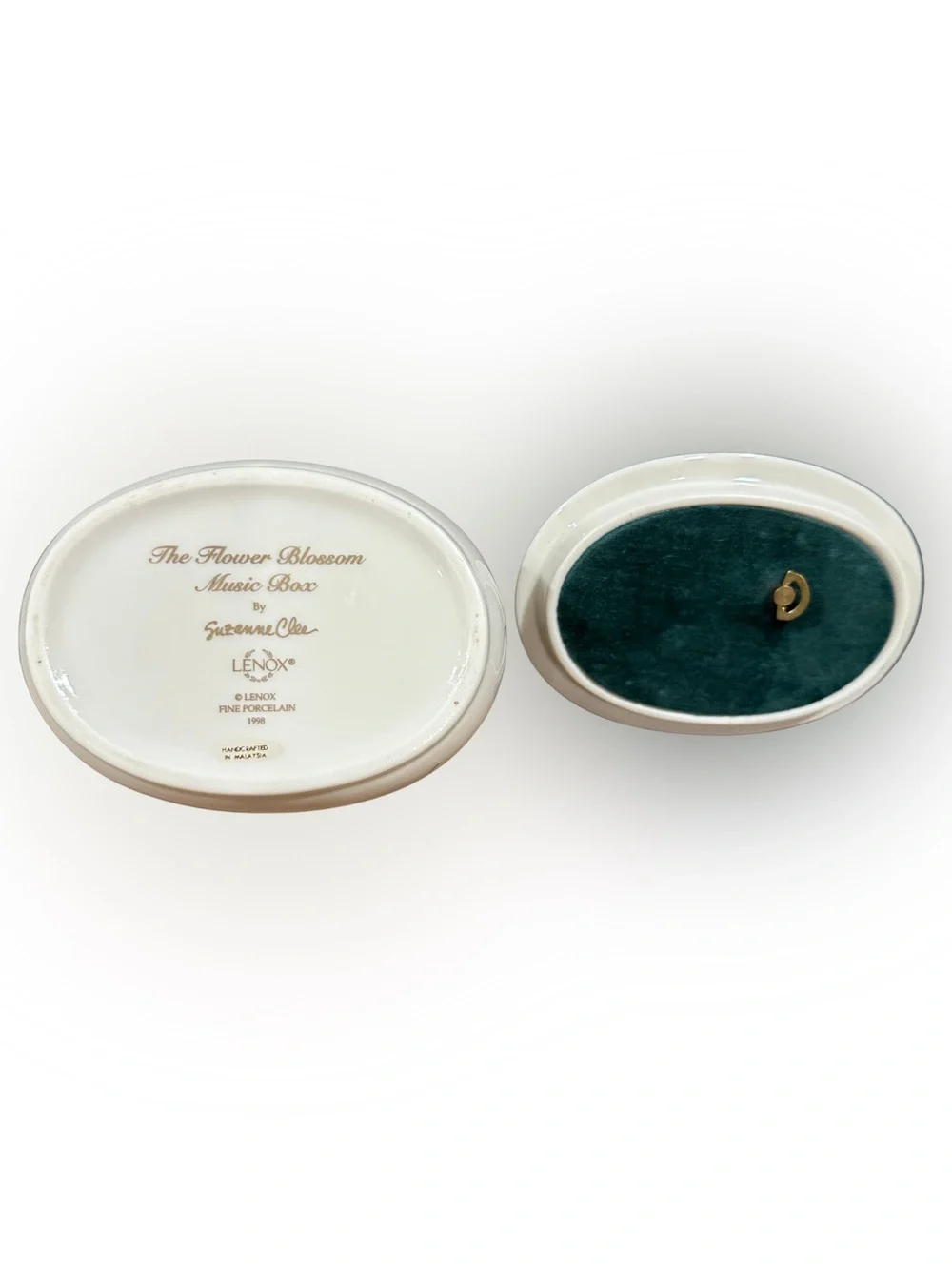 Floral Porcelain Trinket Box - White with Multicolor Flowers